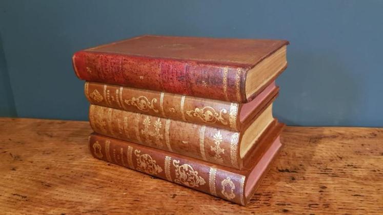 Antique Leather Books Liqueur Tantalus - Image 3