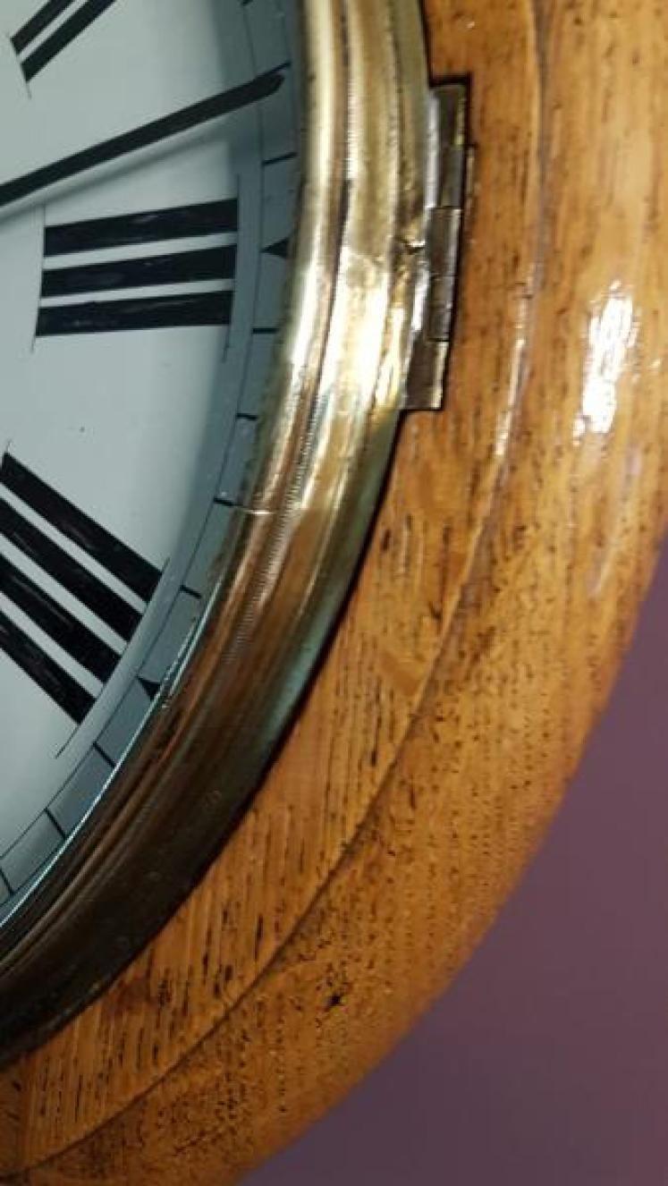 Victorian Oak Cased Hull Single Fusse Dial Clock - Image 4