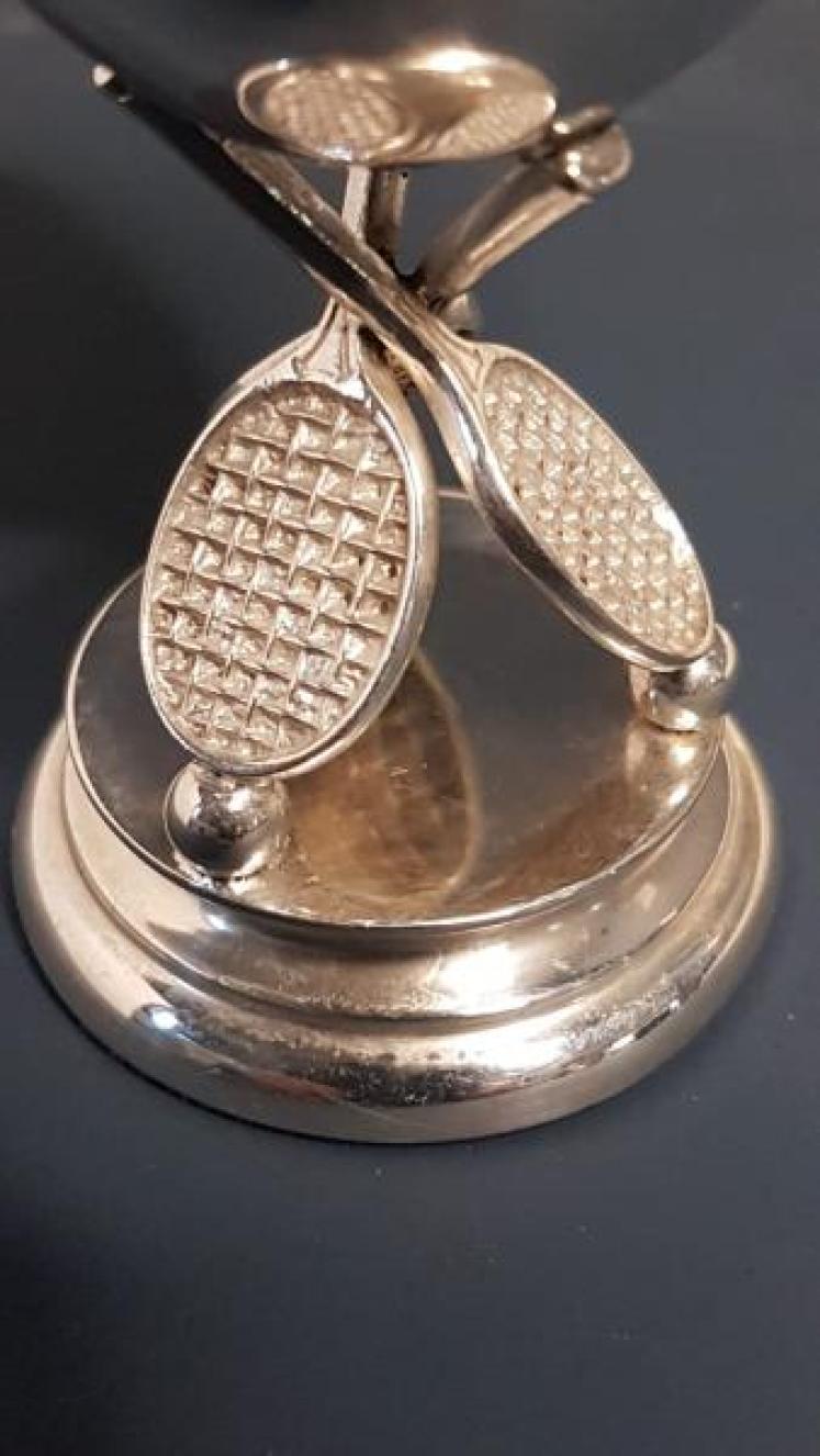Antique Silver Tennis Racket Design Cup - Image 6