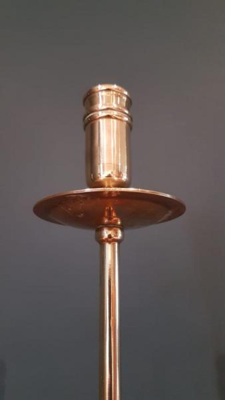 Pair of Elegant Tall Victorian Brass Candlesticks - Image 2