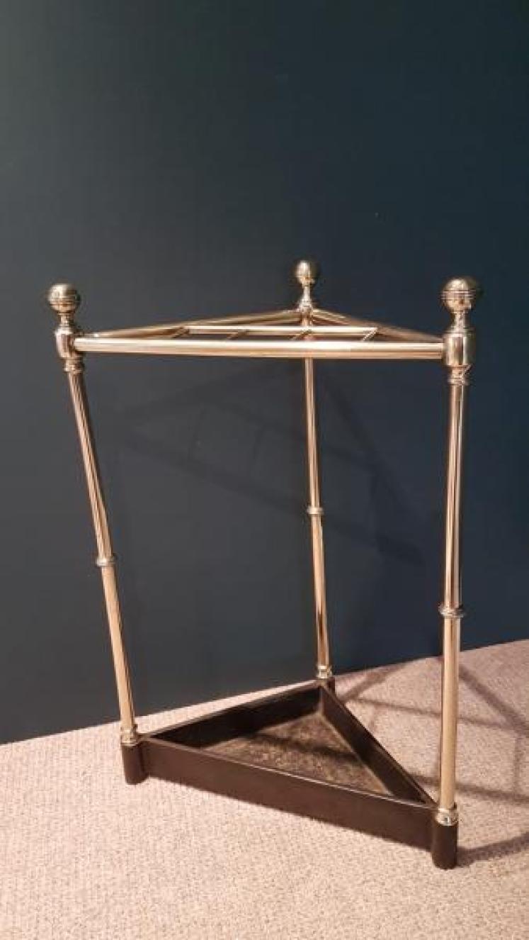 Antique Brass and Cast Iron Corner Stick Stand - Image 2