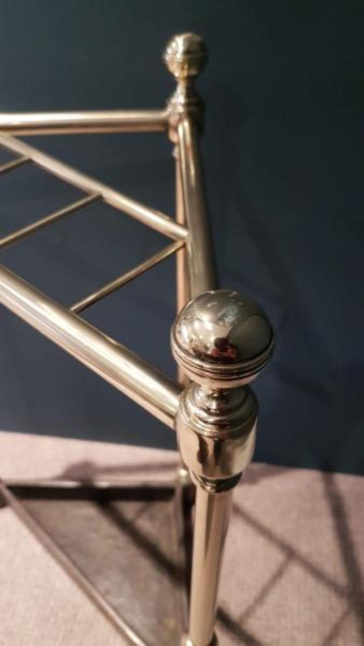 Antique Brass and Cast Iron Corner Stick Stand - Image 4