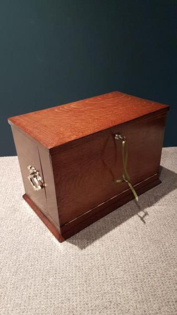 Antique Polished Oak Fitted Stationary & Writing Box - Image 6