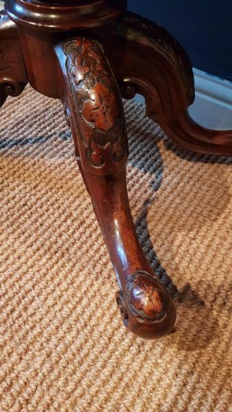 Mid Victorian Burr Walnut Fold Over Card Table - Image 6