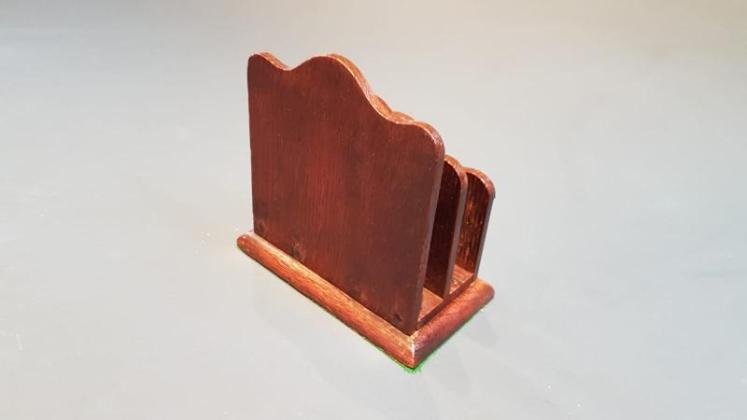 Antique Oak & Silver Mounted Letter Rack - Image 3