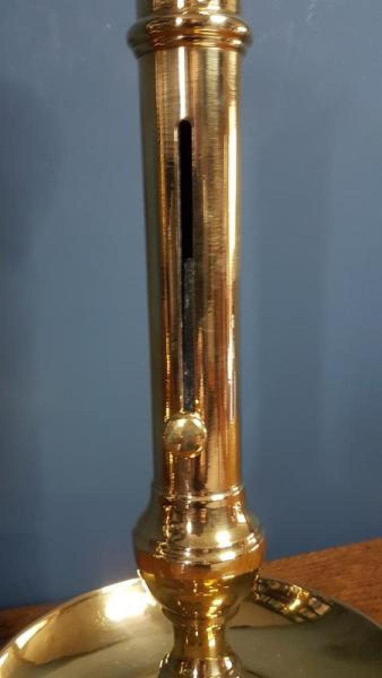 Superb Pair of George III Brass Candlesticks with Dished Bases - Image 5