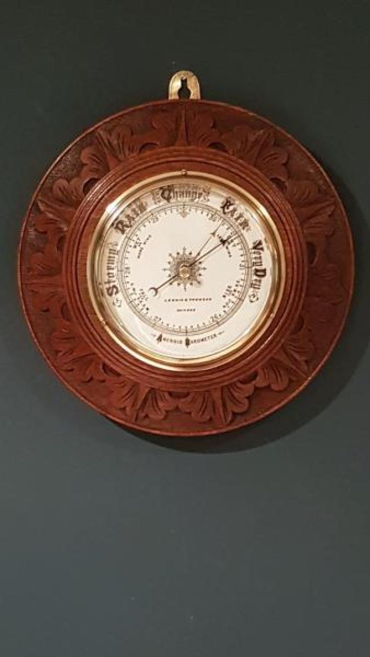 Superb Victorian Carved Oak Dundee Barometer  - Image 1