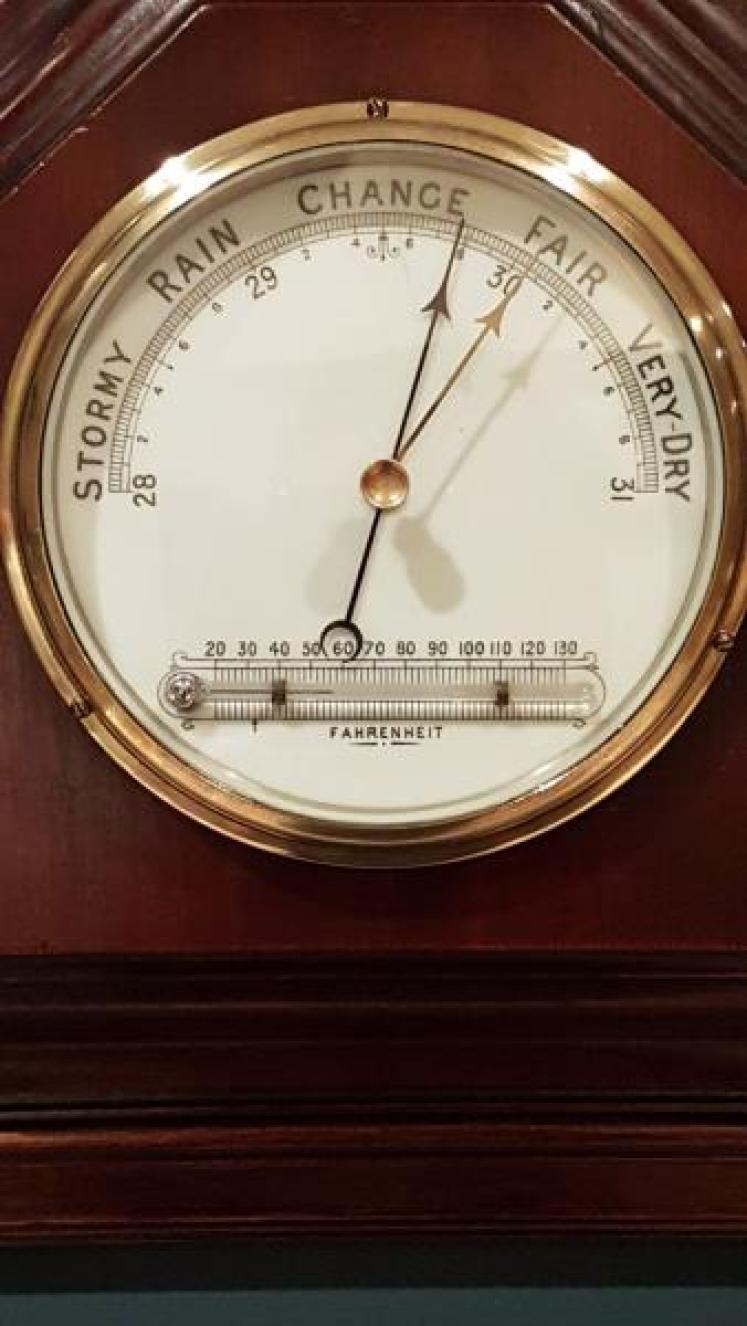 Late Victorian Hall Mirror With Barometer - Image 3
