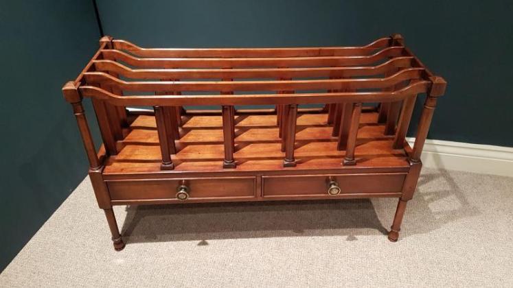 Early Victorian Walnut Folio Canterbury - Image 3