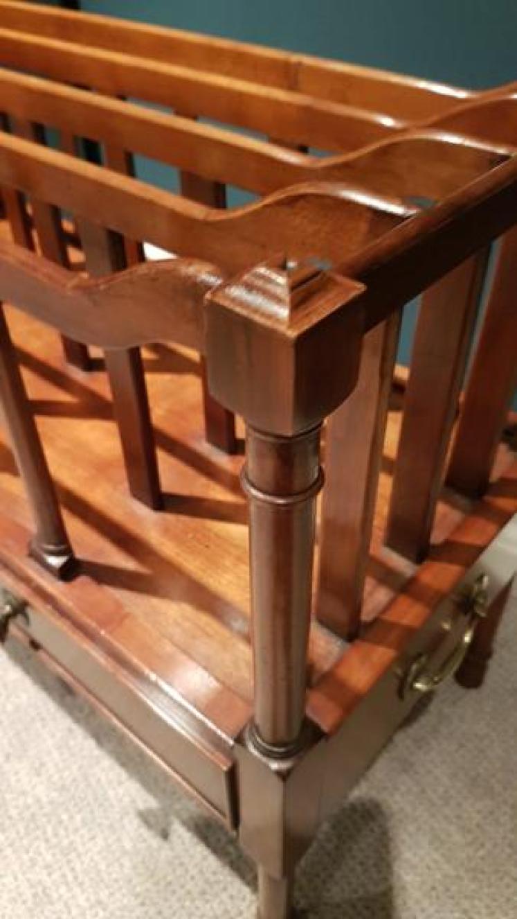 Early Victorian Walnut Folio Canterbury - Image 6