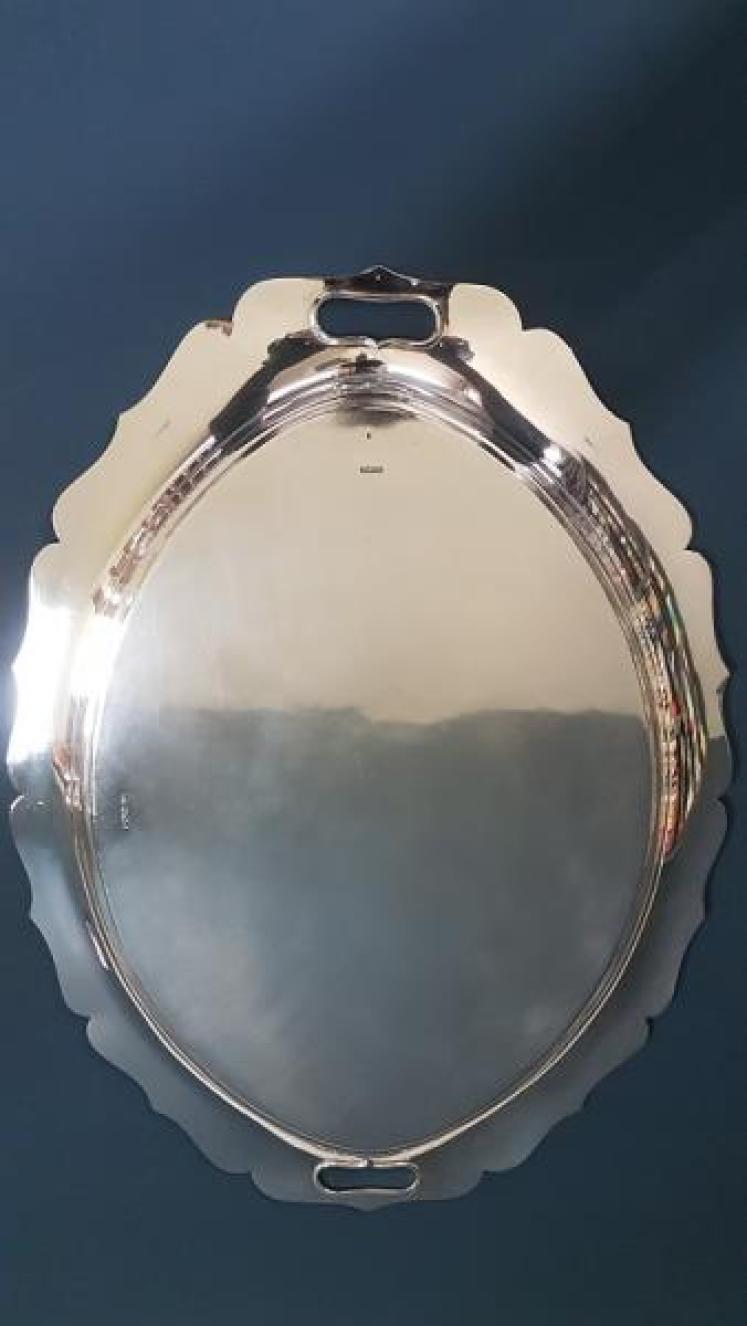 Superb Large Victorian Solid Silver Tray - Image 5