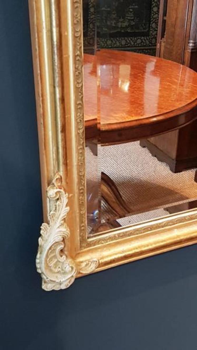 Large Mid Victorian Timber Gilt Mirror - Image 6