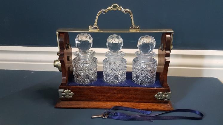 Victorian Betjamann's Three Bottle Liqueur Tantalus - Image 1