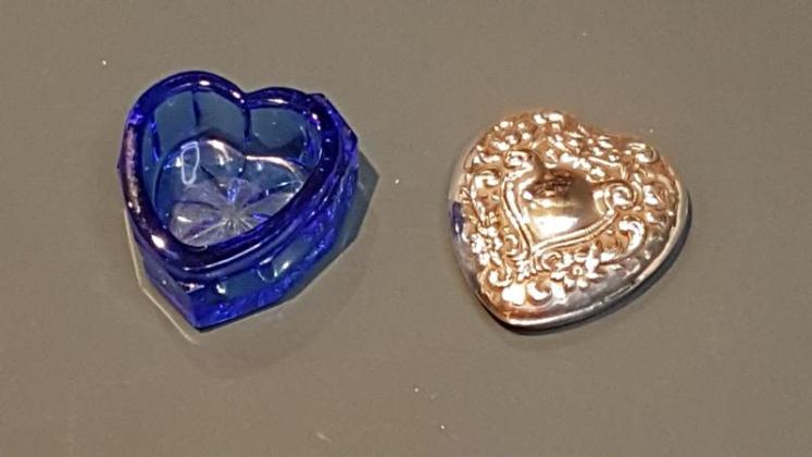 Silver and Bristol Blue Heart Shaped Box - Image 2
