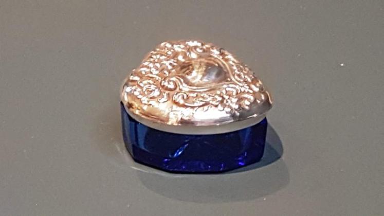 Silver and Bristol Blue Heart Shaped Box - Image 5