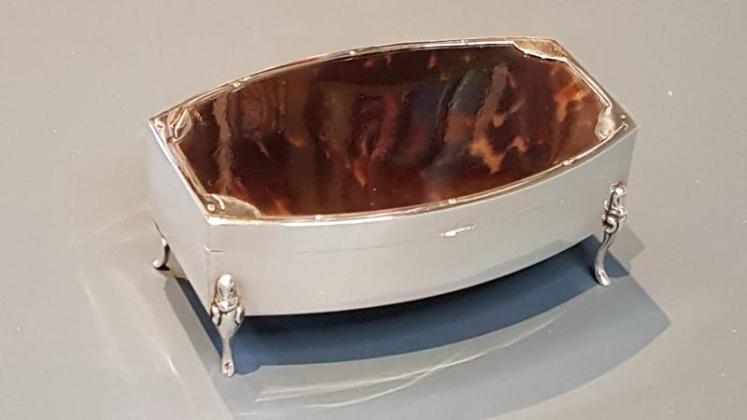 Antique Silver & Tortoiseshell Jewel Box - Image 1