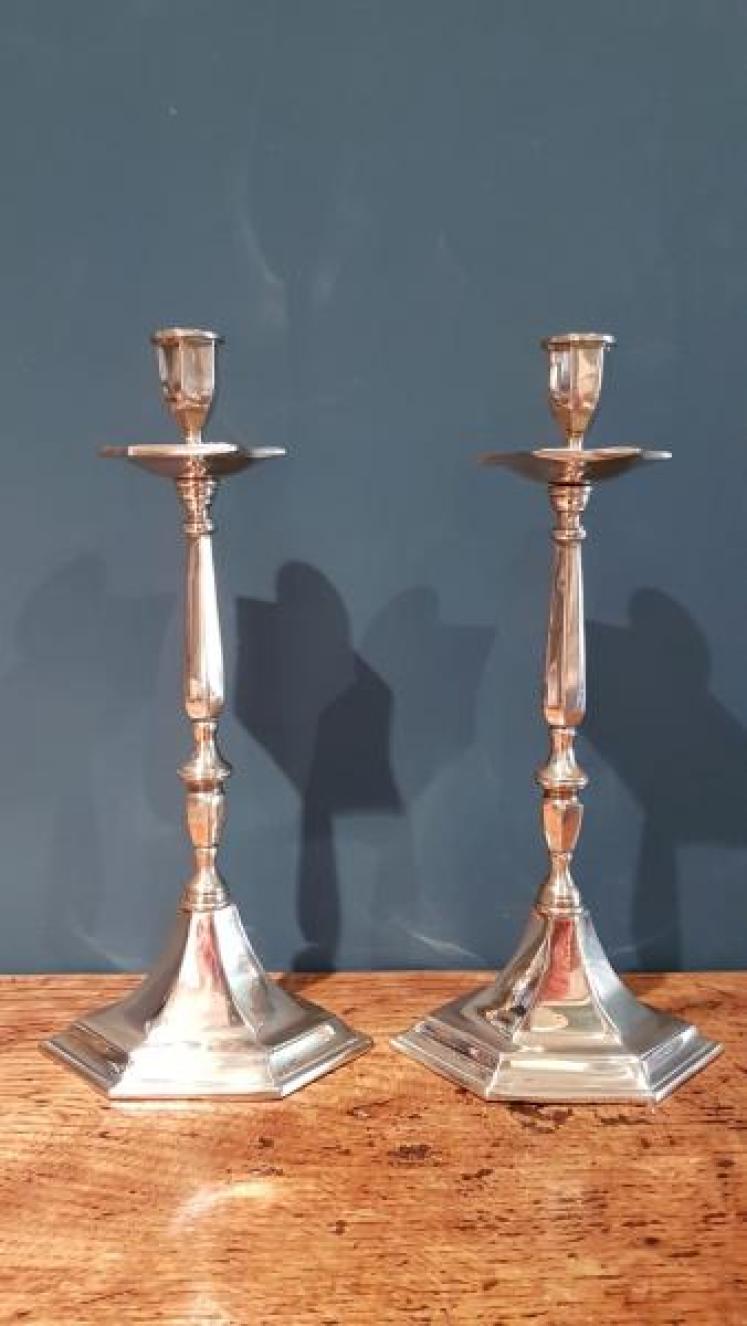 Pair of Superior Quality Victorian Cast Brass Candlesticks - Image 1