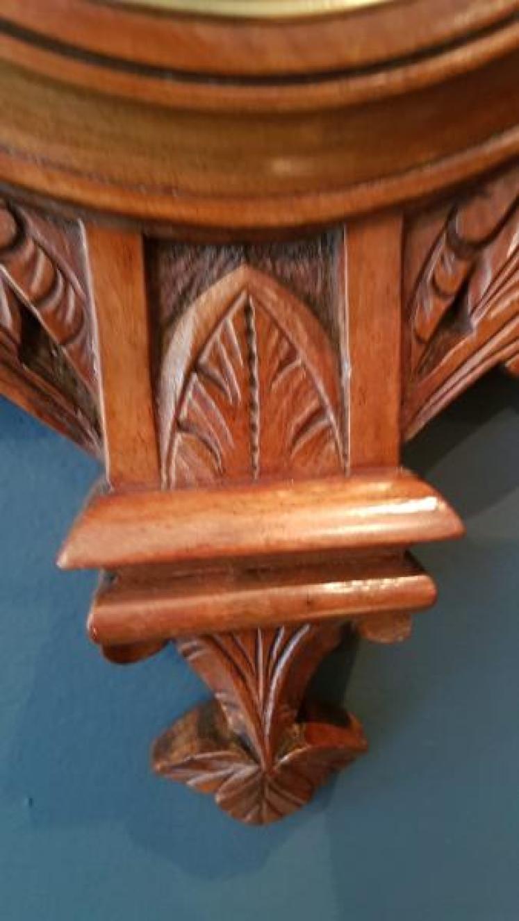 Superb Antique Carved Walnut Banjo Barometer  - Image 7
