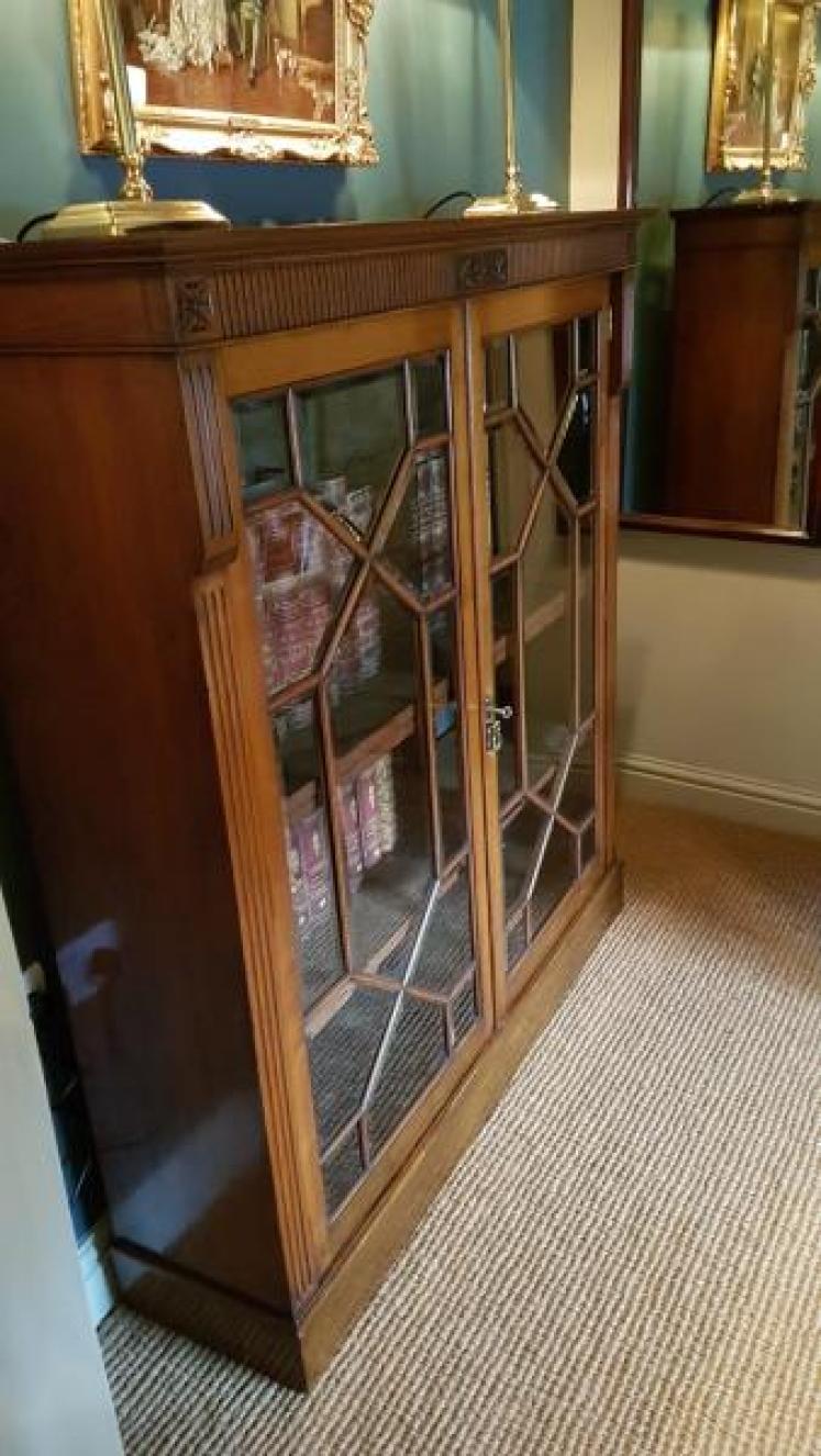 Victorian Walnut Glazed Bookcase - Image 2