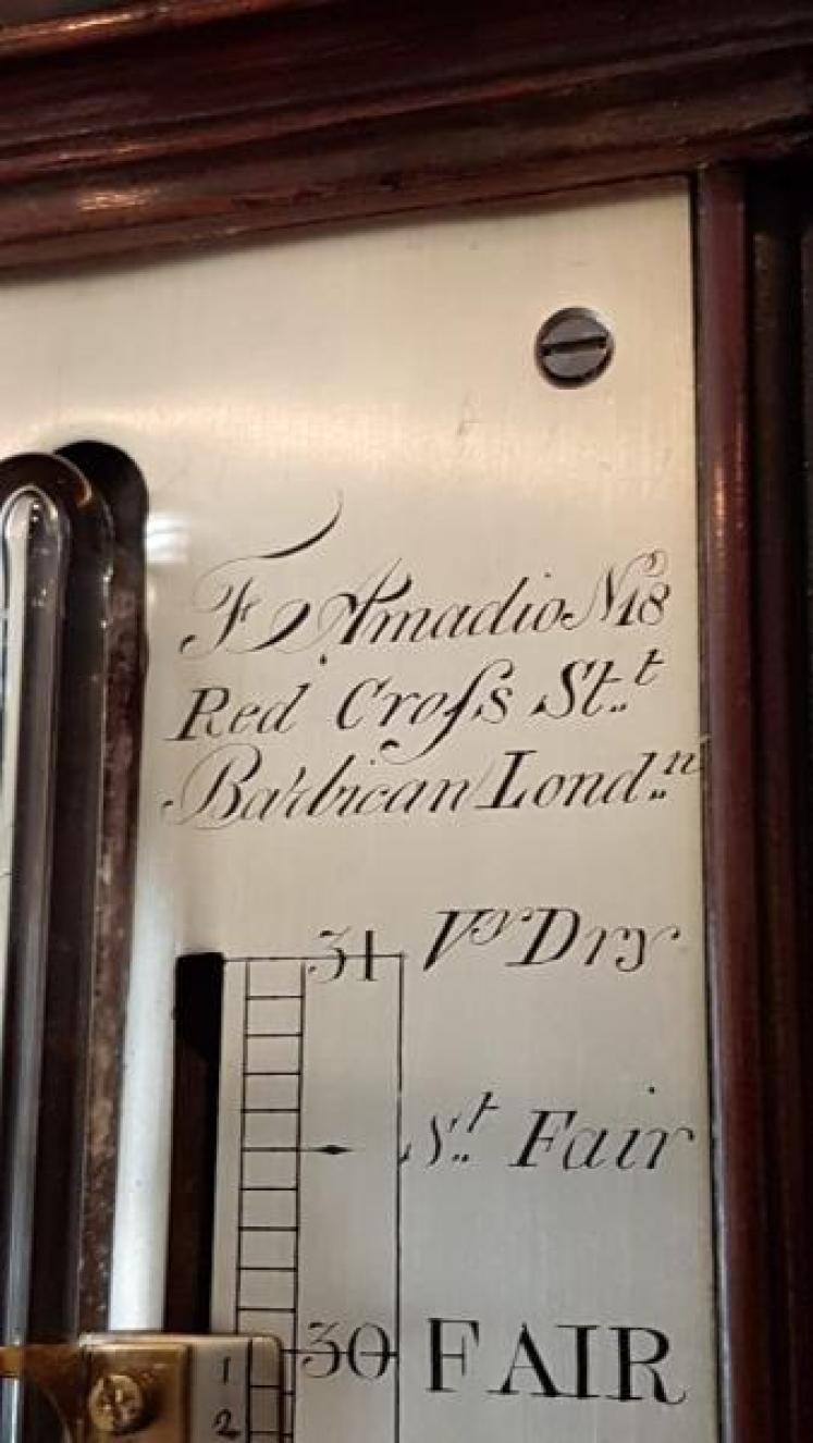 Fine George III Mahogany Stick Barometer - Image 4