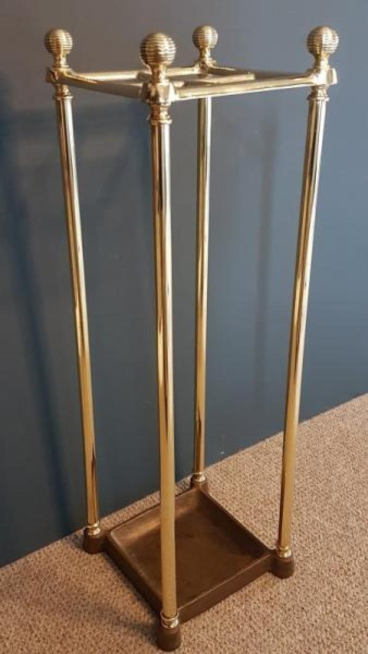 Victorian Brass Stick Stand With Cast Iron Base - Image 2