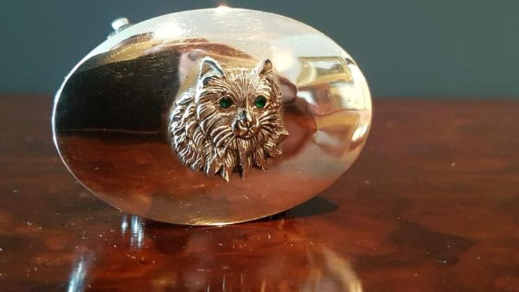 George V Silver Cat Motif Ring Box - Image 2