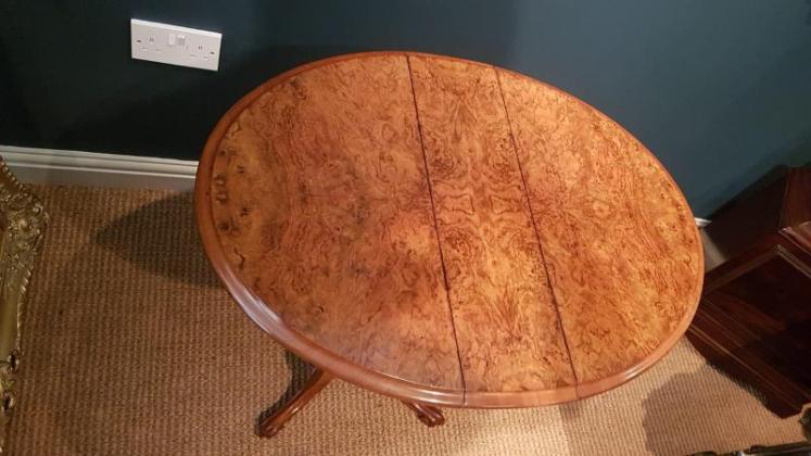Fine Victorian Burr Walnut Sutherland Table - Image 6