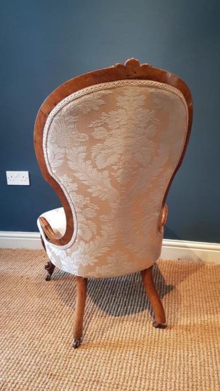 Victorian Carved Walnut Framed Chair - Image 2