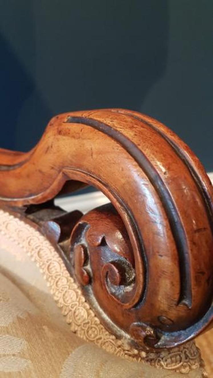 Victorian Carved Walnut Framed Chair - Image 7