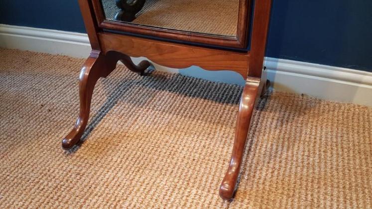 Edwardian Walnut Cheval Mirror - Image 4