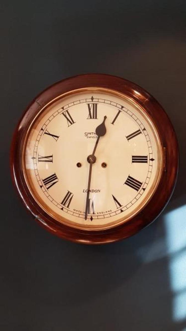Antique Smith's Enfield 8 Day Chiming Wall Clock - Image 1