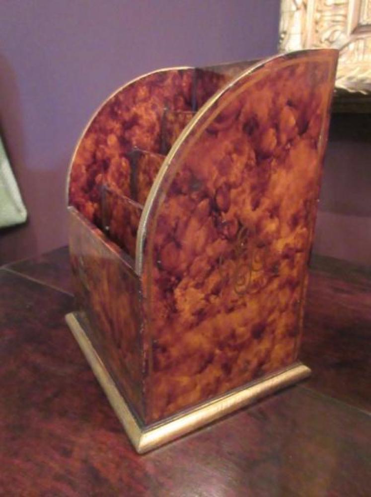 Antique Chinoiserie Simulated Walnut Letter Rack - Image 4