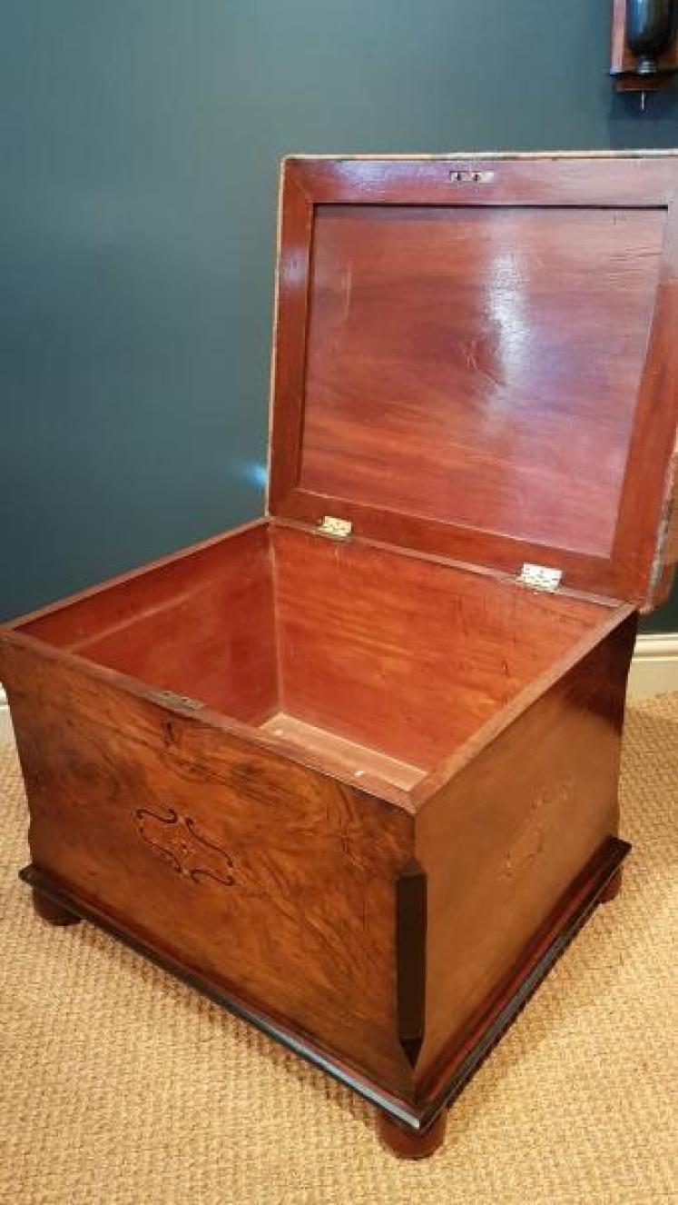 Victorian Inlaid Walnut Ottoman Stool - Image 2
