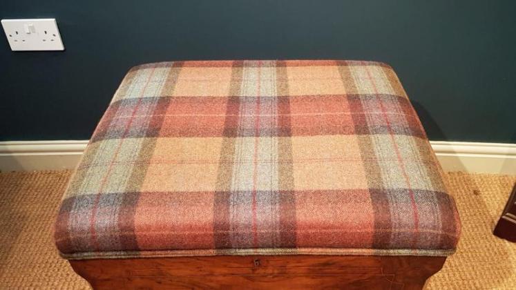Victorian Inlaid Walnut Ottoman Stool - Image 5