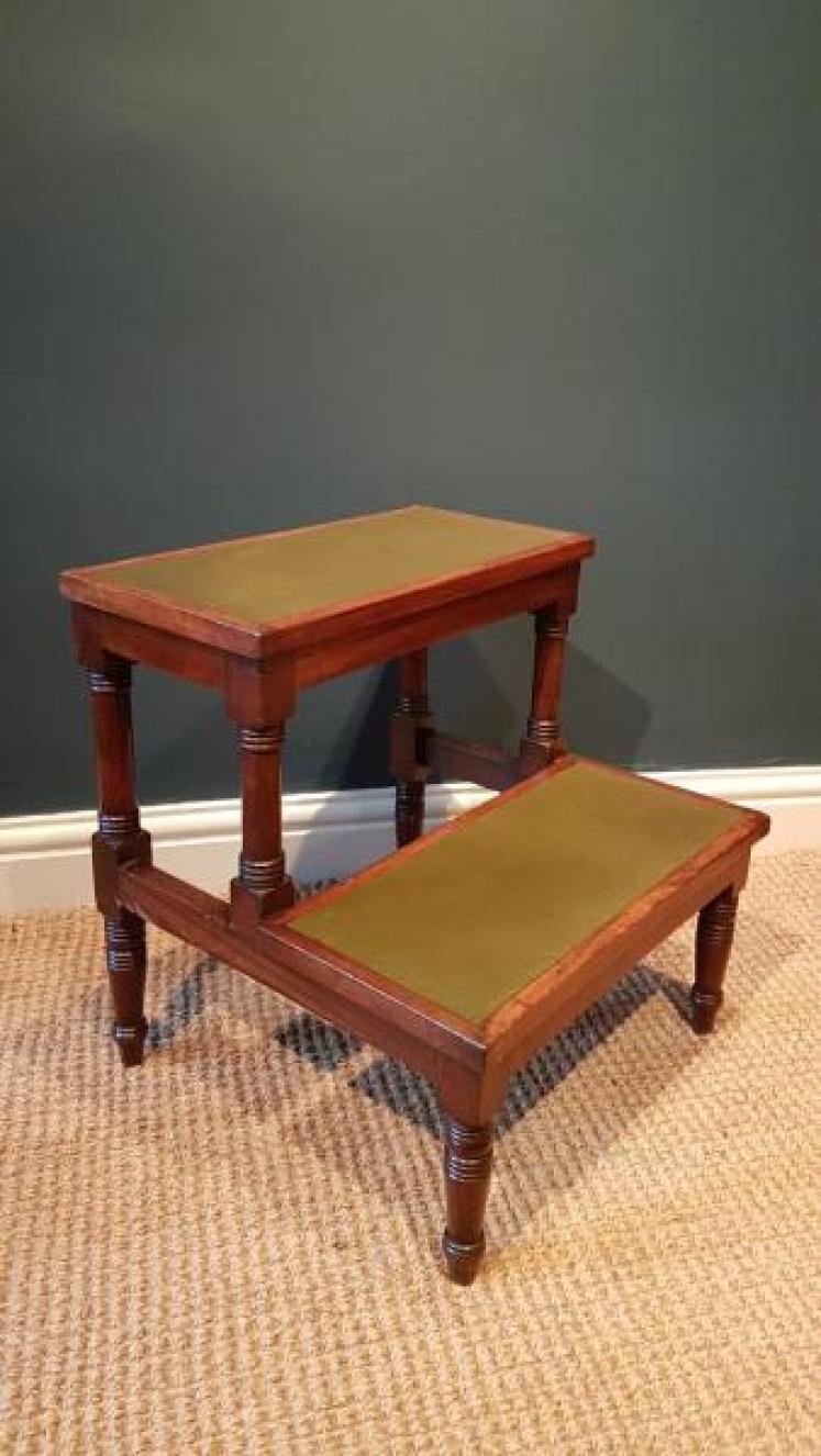 Set of Regency Mahogany Library Steps - Image 1