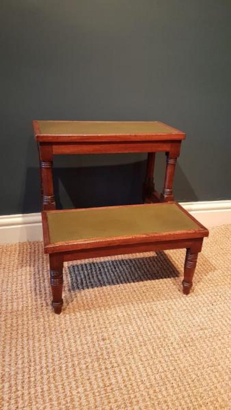 Set of Regency Mahogany Library Steps - Image 2