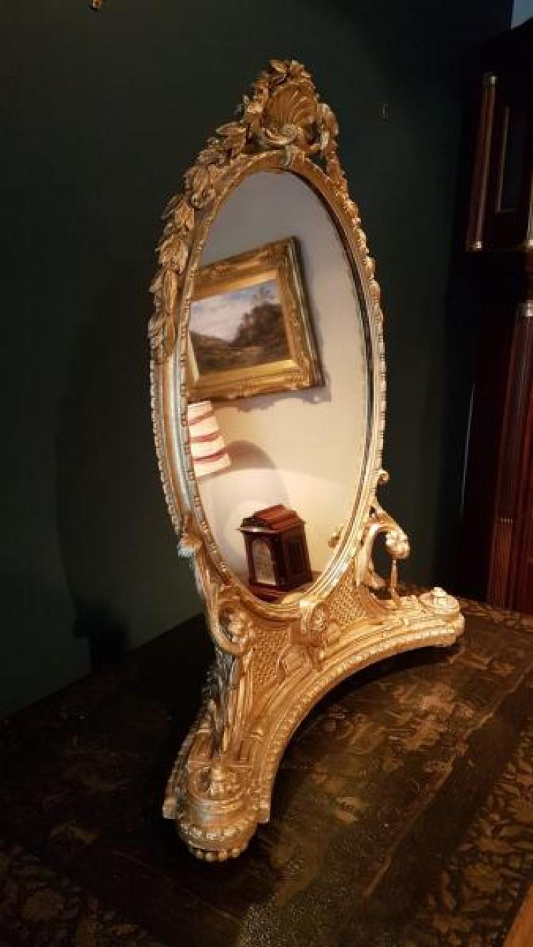 Superb Victorian Timber Gilt Dressing Table Mirror - Image 7
