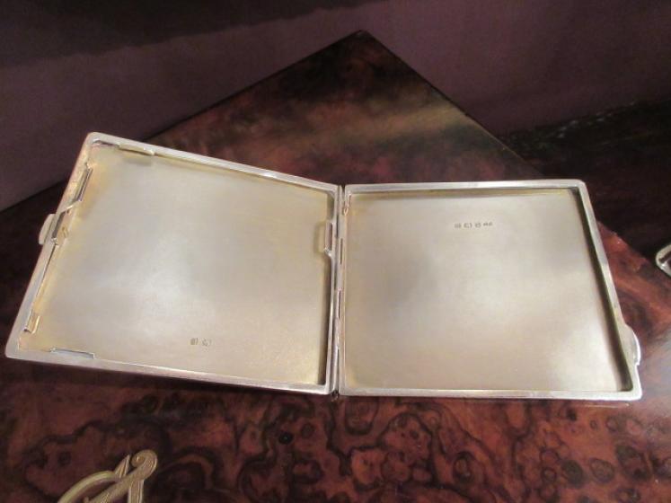 Superb George V Silver & Blue Enamel Chequered Case - Image 5