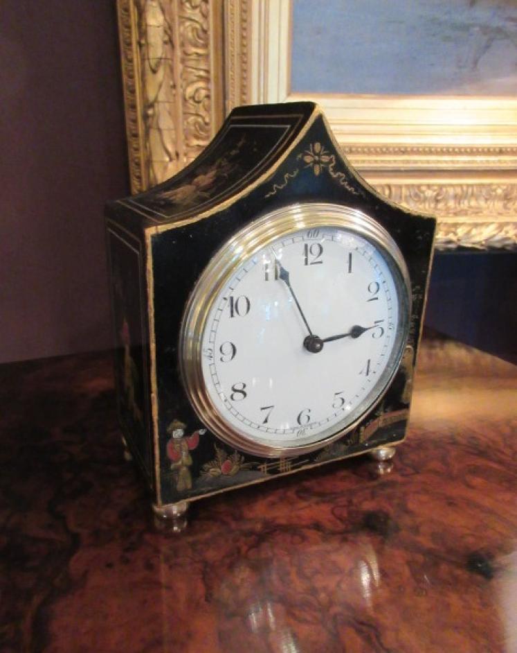 Small Antique Chinoiserie Mantel Clock - Image 1