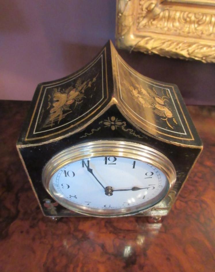 Small Antique Chinoiserie Mantel Clock - Image 2