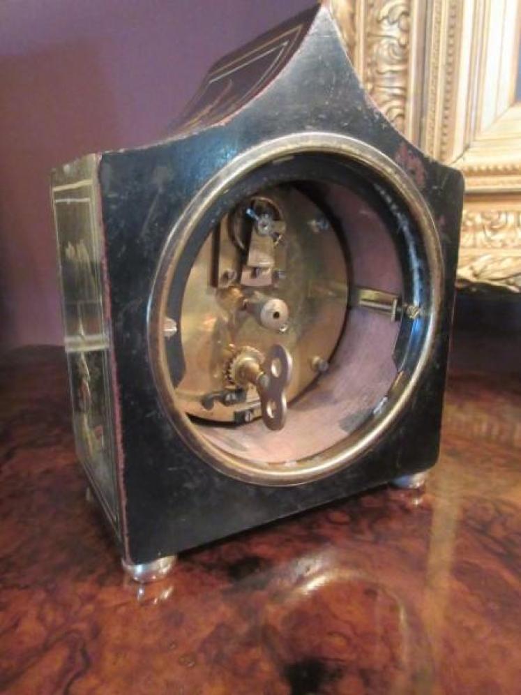 Small Antique Chinoiserie Mantel Clock - Image 6