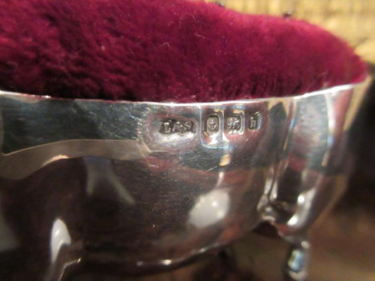 Larger Edwardian Silver 'Pig' Pin Cushion - Image 2