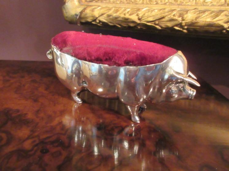 Larger Edwardian Silver 'Pig' Pin Cushion - Image 7