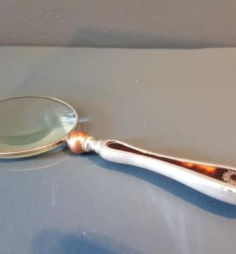 Silver and Tortoise Shell Handle Magnifying Glass