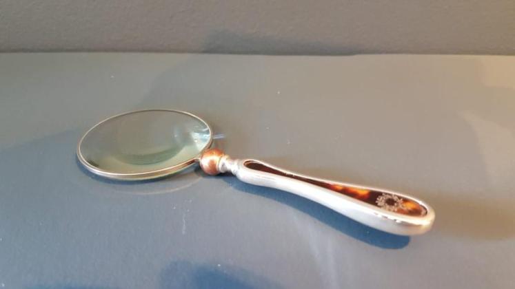 Silver and Tortoise Shell Handle Magnifying Glass - Image 1