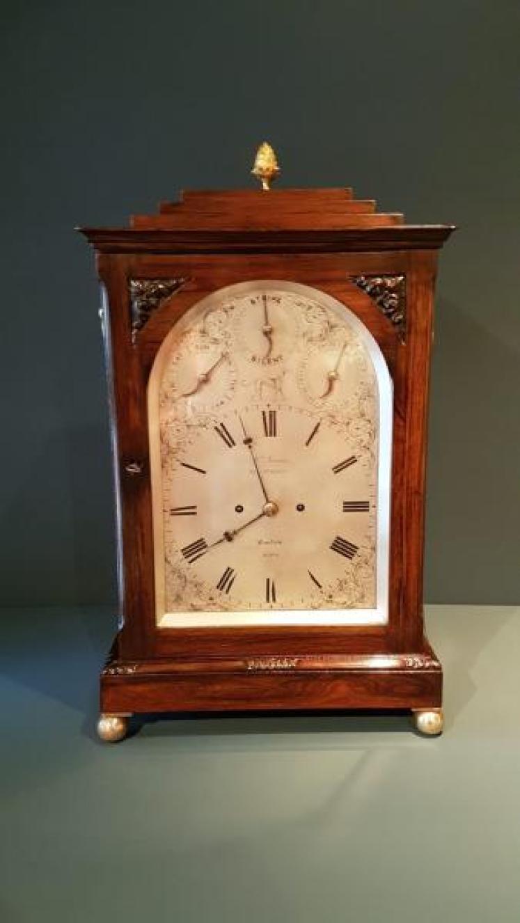 Fine William IV Rosewood Double Fusee Bracket Clock - Image 1