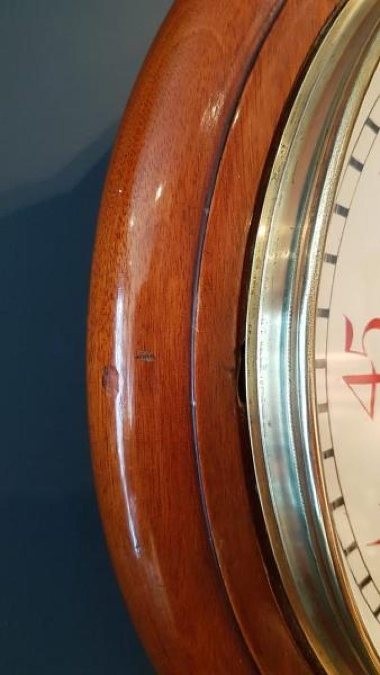 Rare Antique Drop Dial Fusse Seconds Sweep Wall Clock - Image 3