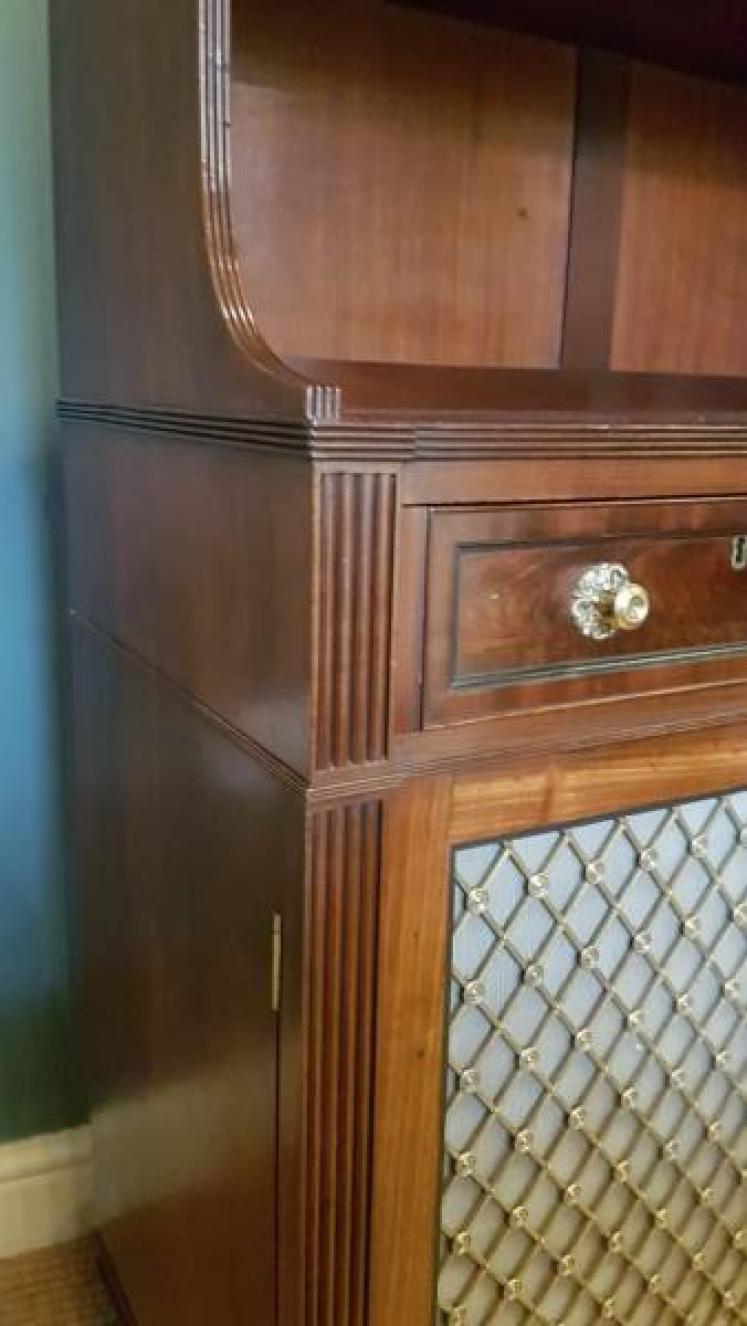Fine Quality Regency Mahogany Bookcase Cabinet - Image 6