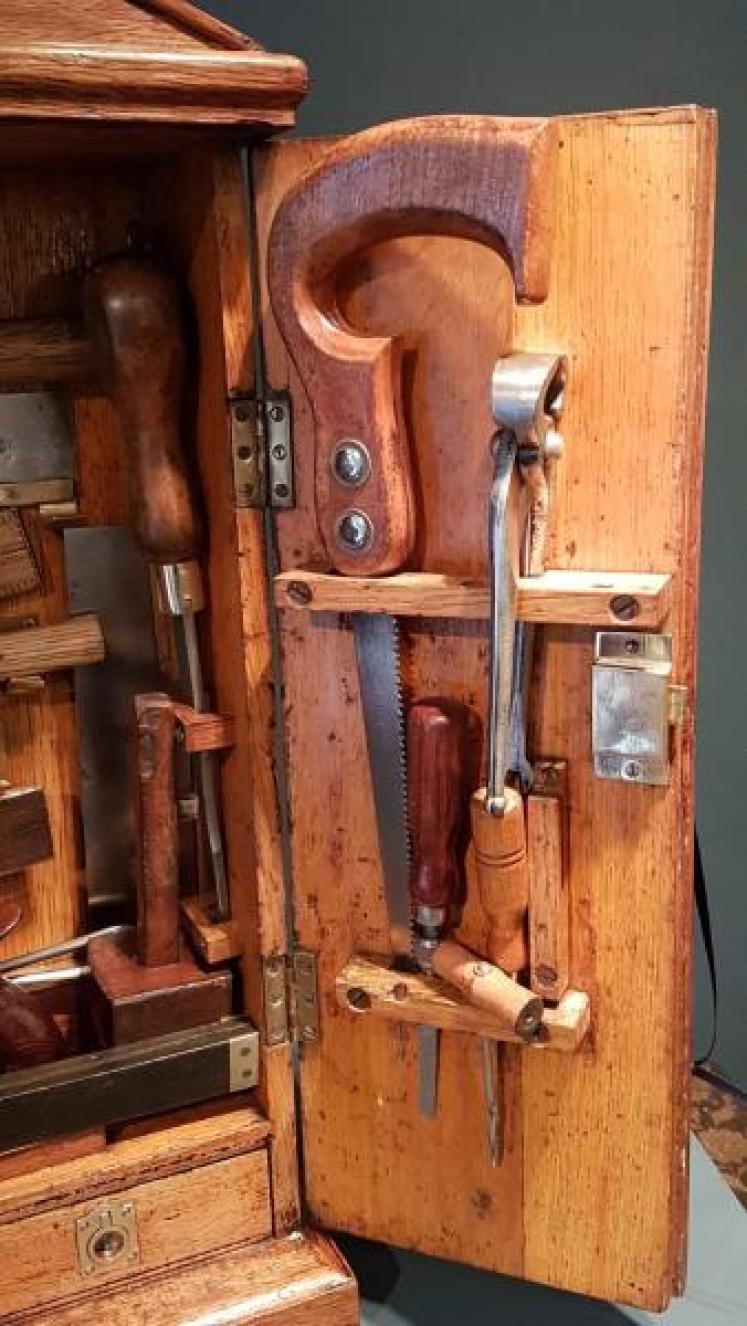 Superb Edwardian Oak Army & Navy Tool Cabinet  - Image 7