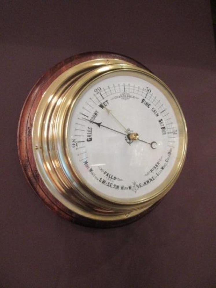 Victorian Brass Bulkhead Marine Barometer - Image 1